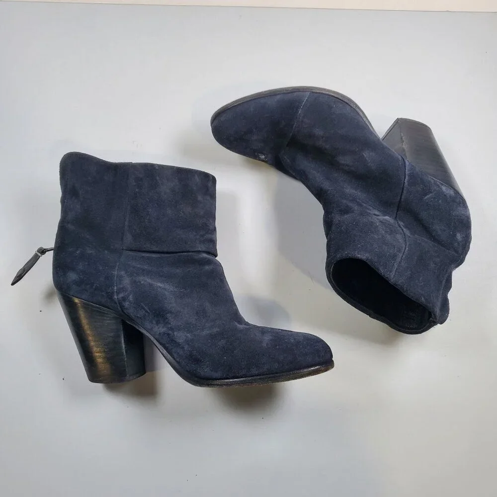 Rag & Bone Suede Classic Newbury Ankle Boots Women Size 38.5 US 9 Shoes